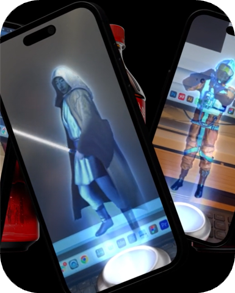 Interface de criação de mensagem holográfica Star Wars